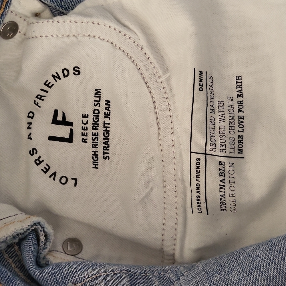 NWT Lovers + Friends Reece High Waist Straight Leg Jeans Rigid Slim Women's 26 - Picture 10 of 10